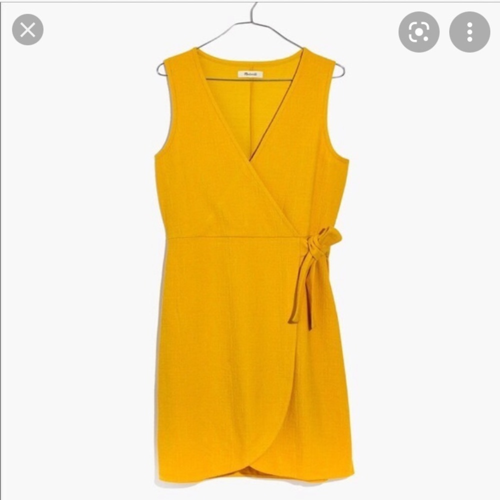 MADEWELL Textured Mustard Wrap Dress